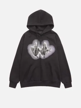 1984 American Niche Embroidered Patch Hooded Sweatshirt
