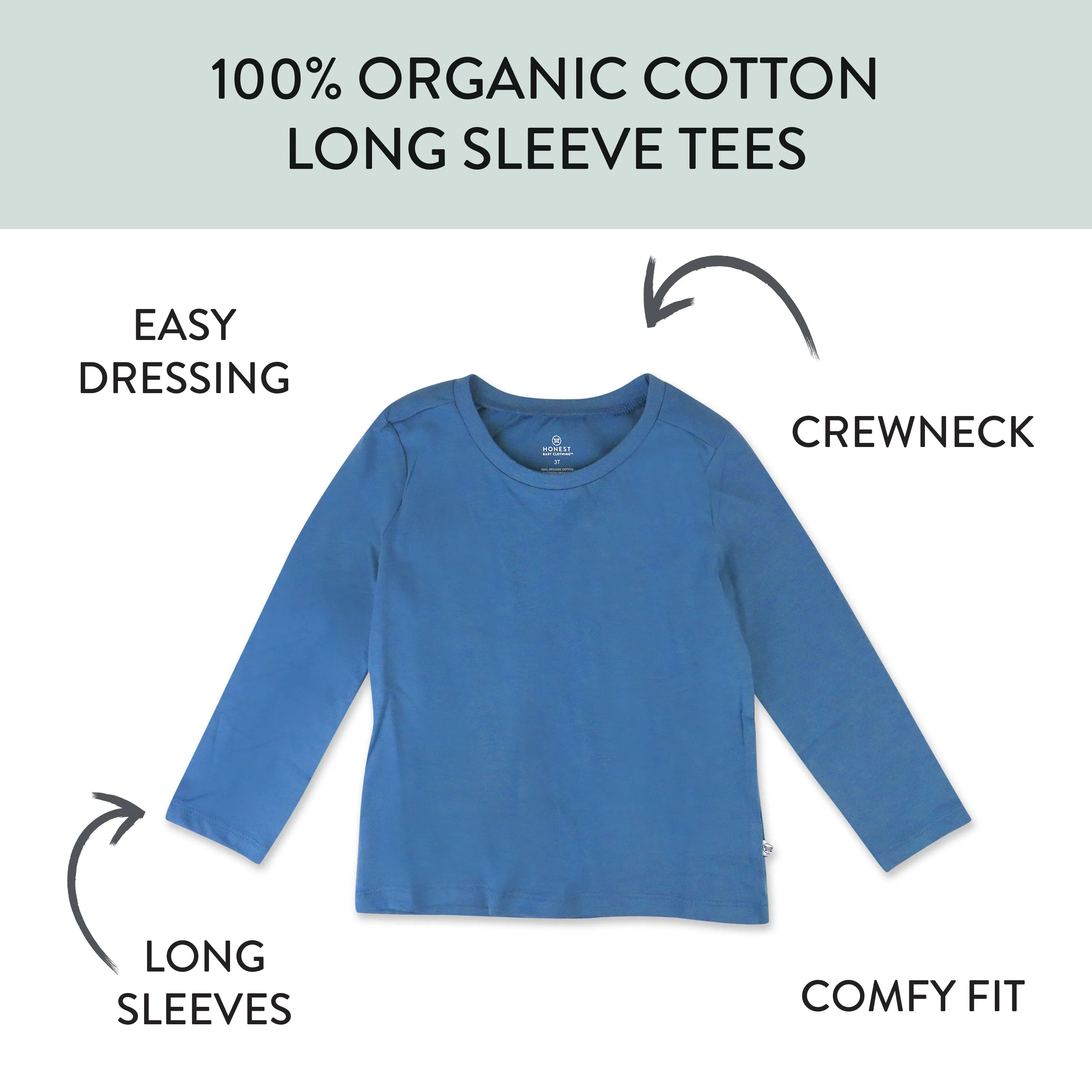 5-Pack Organic Cotton Long Sleeve T-Shirts