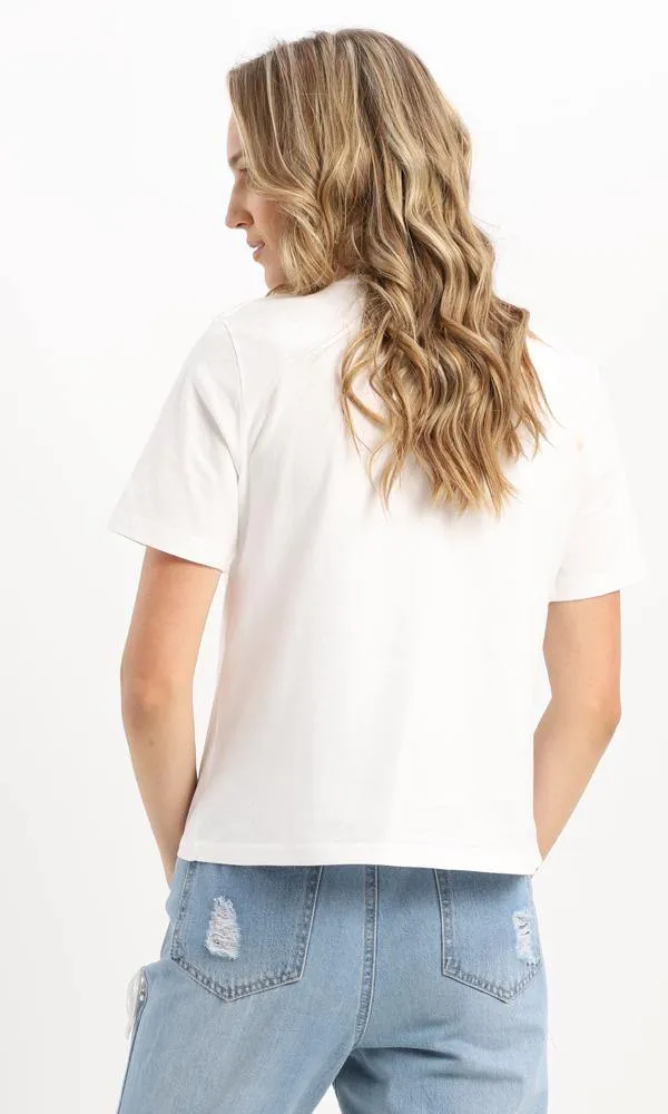 94673 Comfy Solid Slip On T-Shirt - White