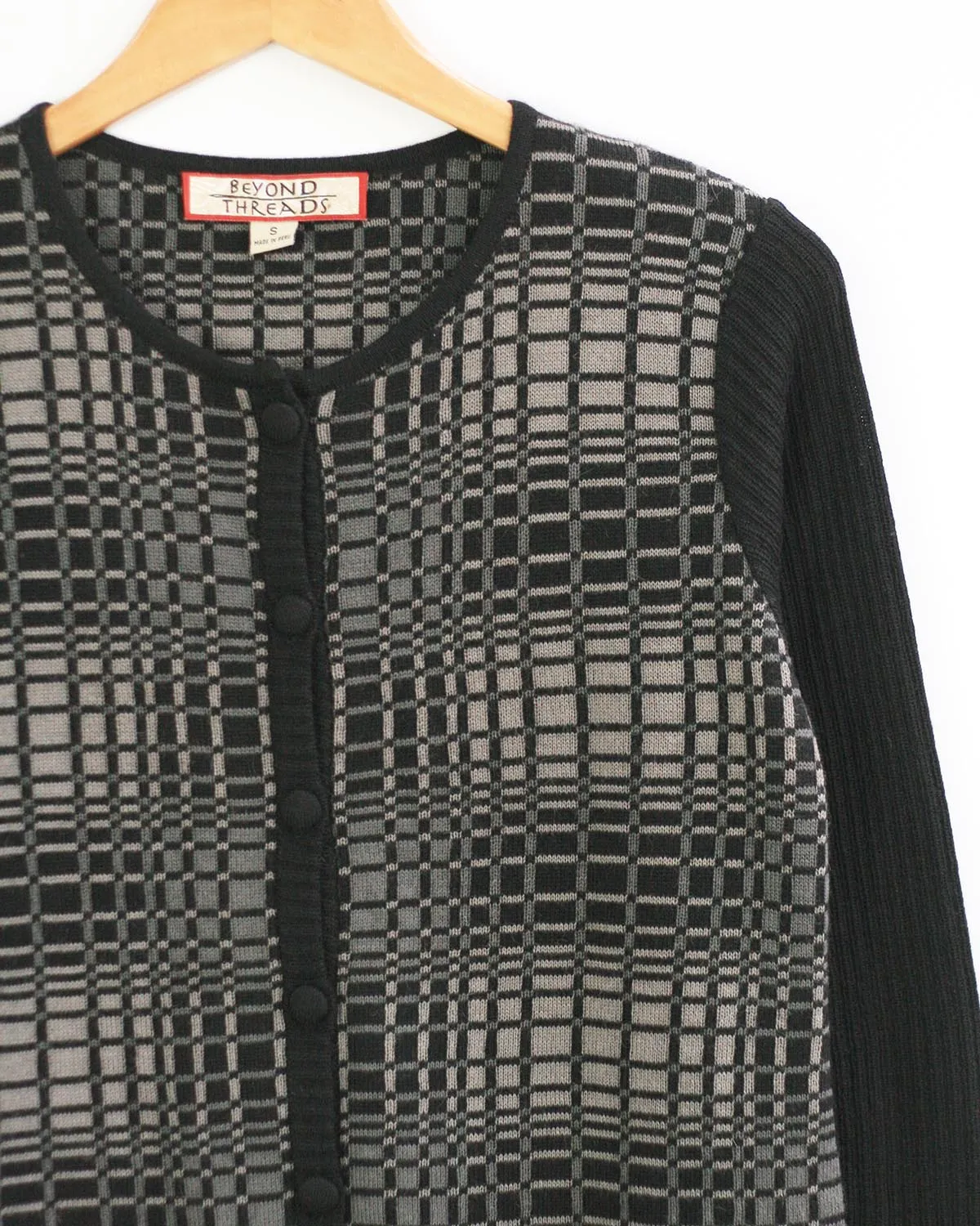Aberdeen Jacquard Baby Alpaca Button Up Classic Cardigan