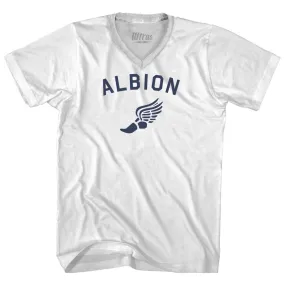 Albion Running Track Winged Foot-Adult Cotton V-neck T-shirt