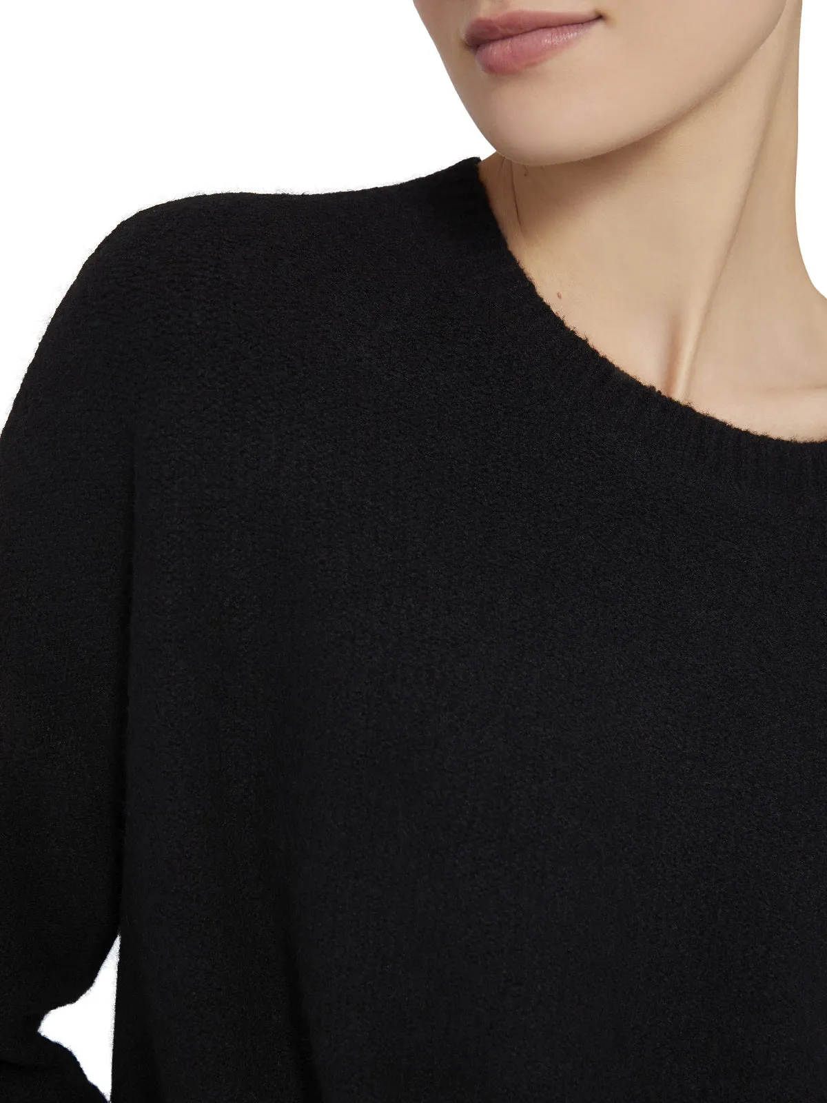 Alice and Olivia Women's Roma Boucle Pullover Sweater, Black, XS