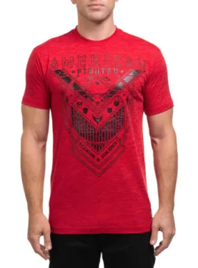 American Fighter Aden Short Sleeve Tee T-Shirt - Cherry / Dark Cherry