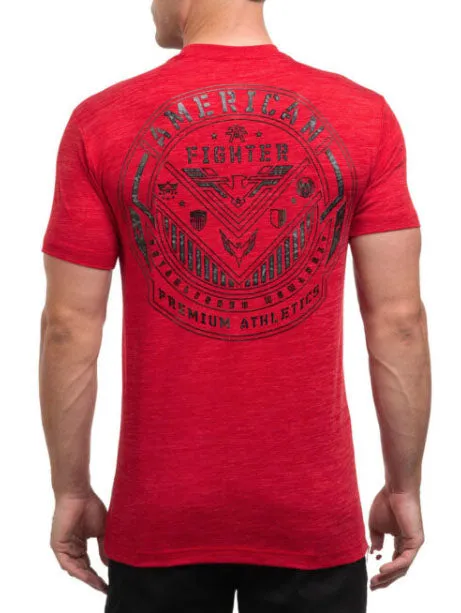 American Fighter Aden Short Sleeve Tee T-Shirt - Cherry / Dark Cherry