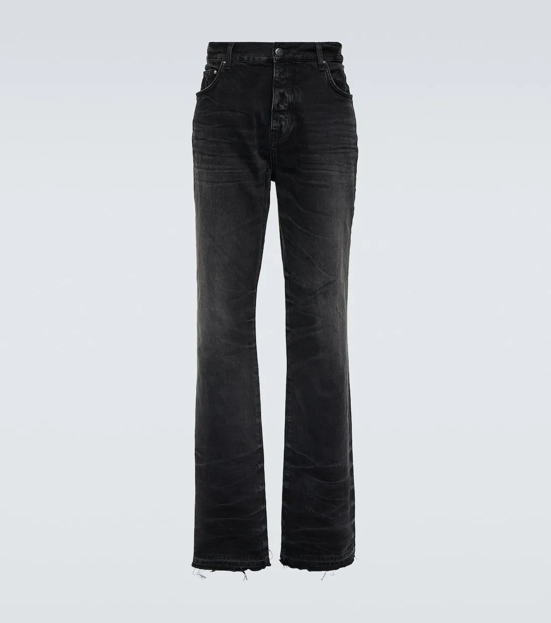 Amiri distressed straight jeans, black