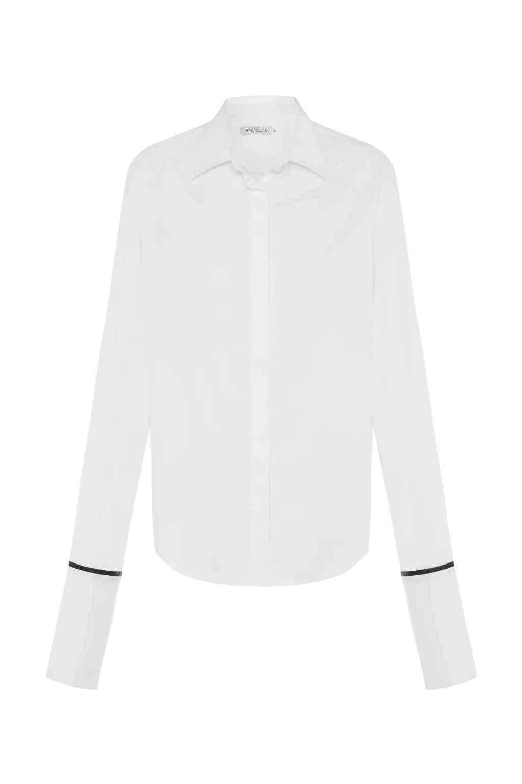 Anne Cotton Twill Shirt with Black Silk Trim