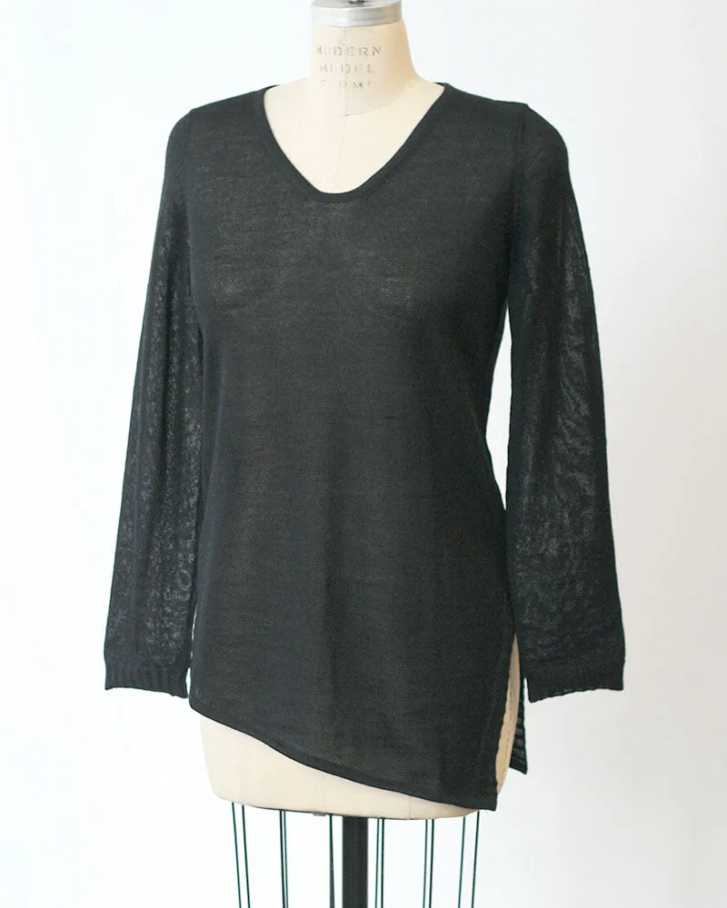 Baby Alpaca Lightweight Diagonal Pullover