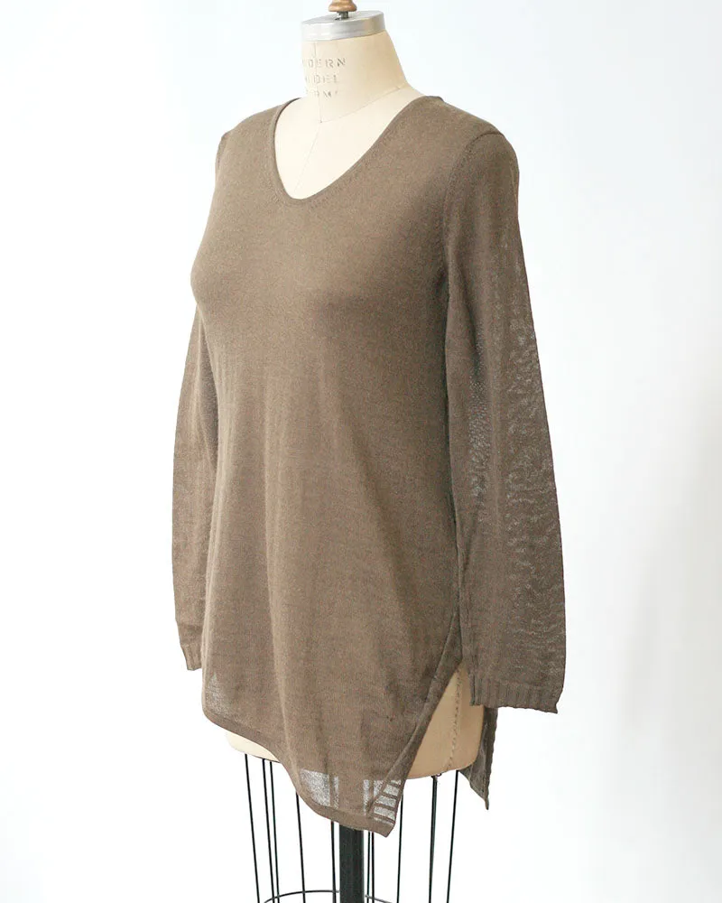 Baby Alpaca Lightweight Diagonal Pullover