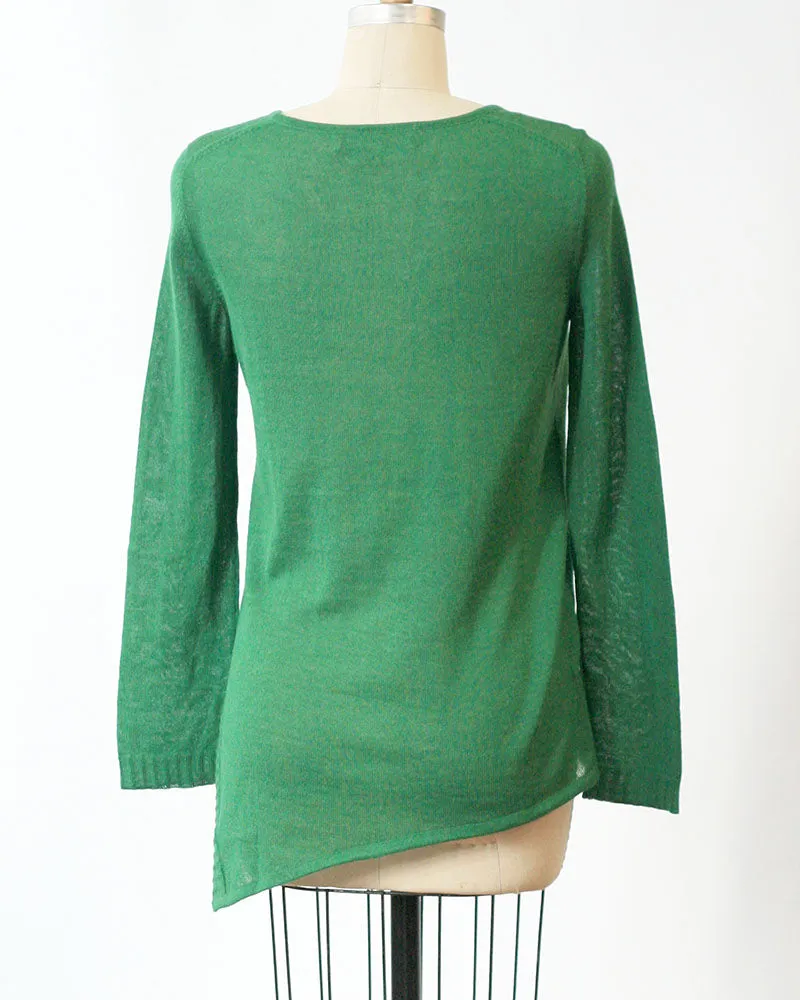 Baby Alpaca Lightweight Diagonal Pullover