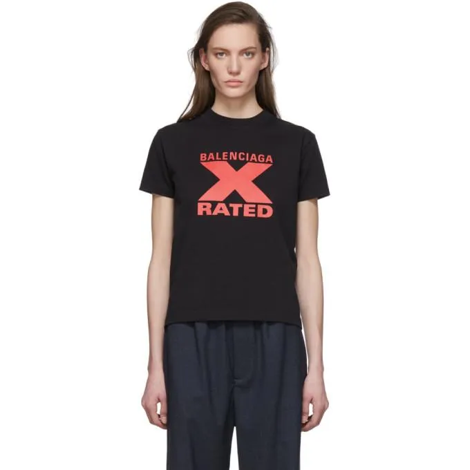 Balenciaga Black X-Rated Fitted T-Shirt