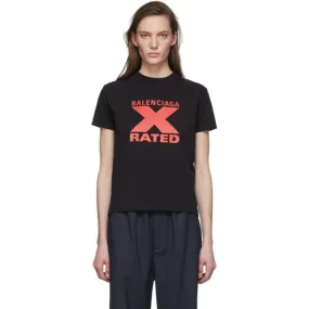 Balenciaga Black X-Rated Fitted T-Shirt