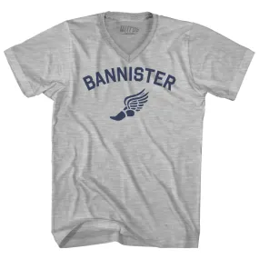 Bannister Track Running Winged Foot Adult Cotton V-neck T-shirt