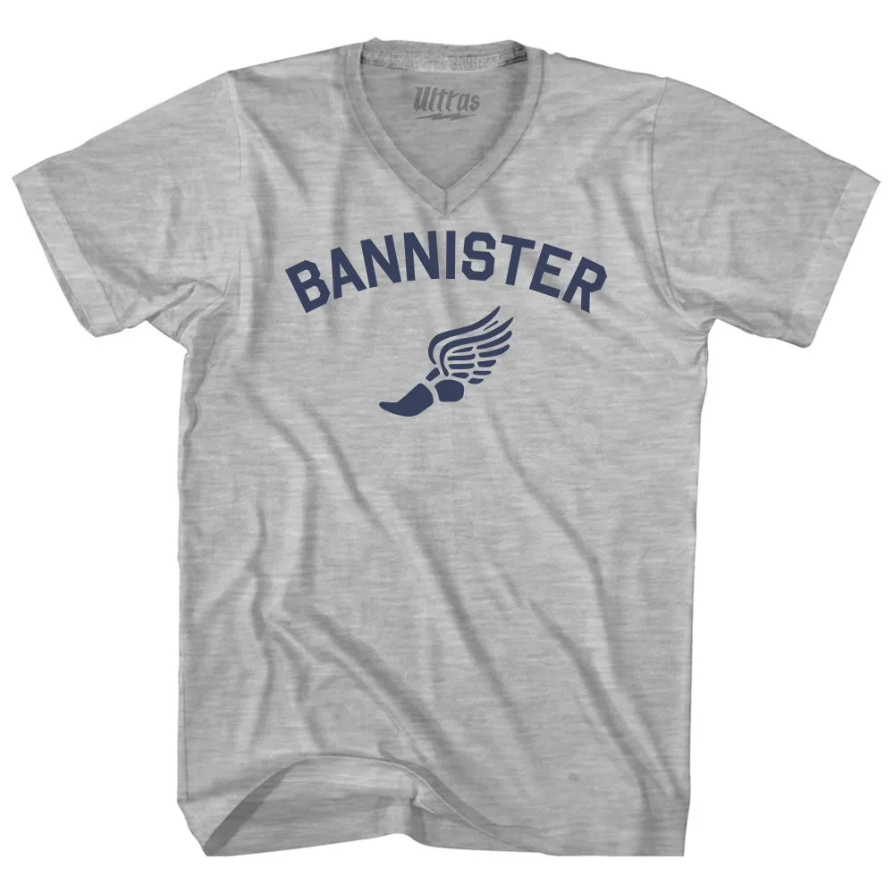 Bannister Track Running Winged Foot Adult Cotton V-neck T-shirt