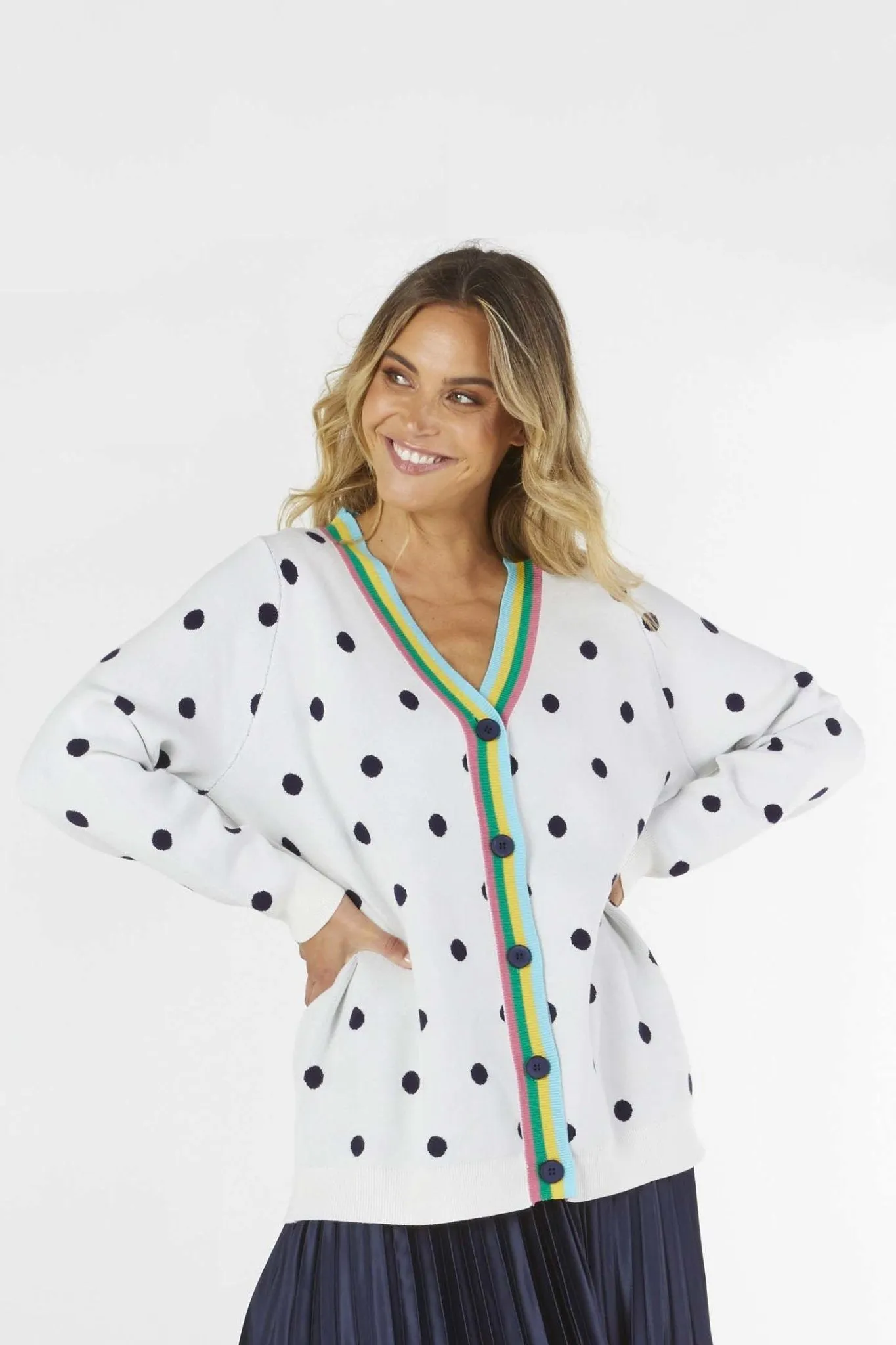 Betty Basics Pippa Cardigan in Polka Dot