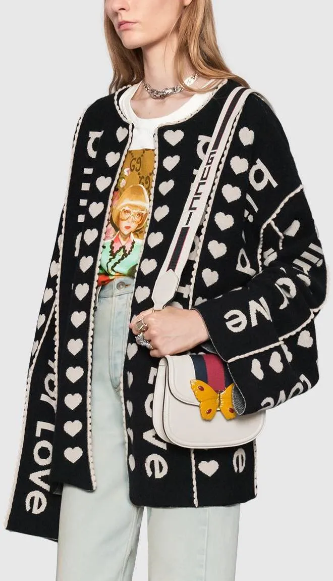 'Blind for Love' Black & White Knit Cardigan