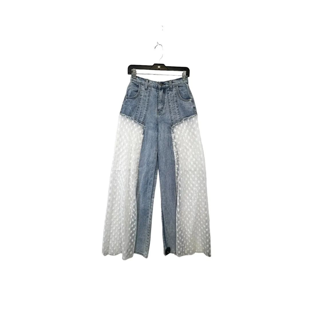 Blue Denim Jeans Wide Leg Pretty Little Thing, Size 4