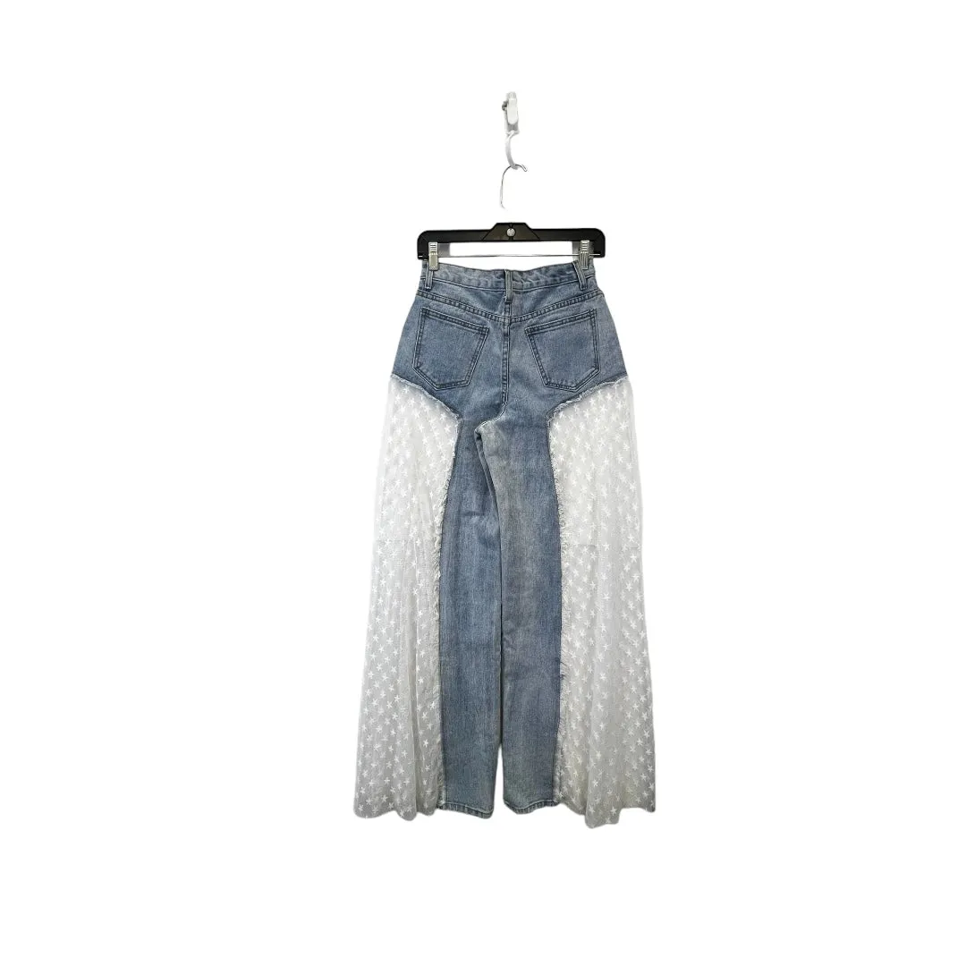 Blue Denim Jeans Wide Leg Pretty Little Thing, Size 4