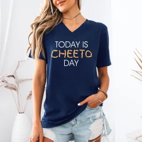 Cheeto Cheat Day Funny Workout T-shirts | Foodie Game Day Gifts | Unisex Jersey V-neck T-shirt