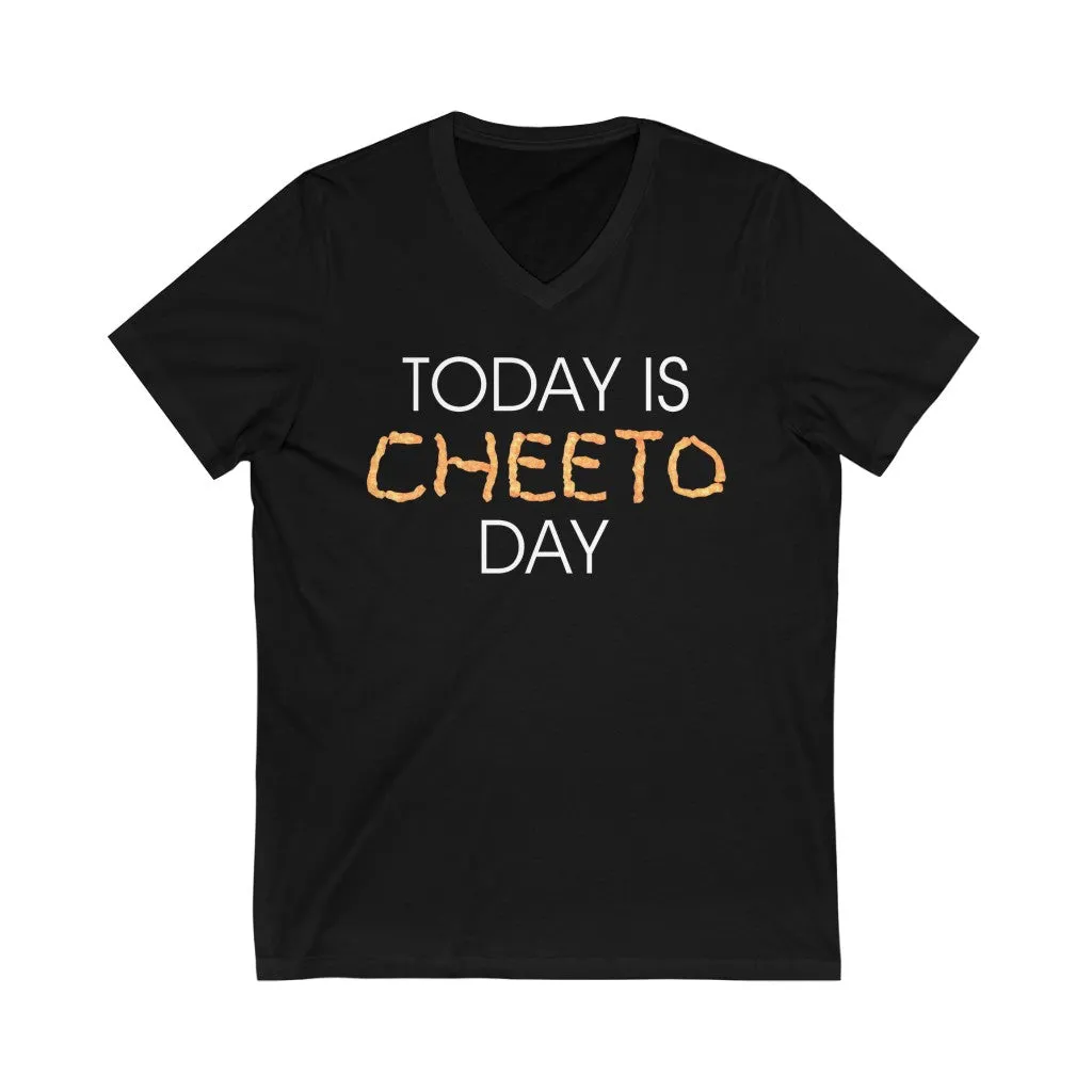 Cheeto Cheat Day Funny Workout T-shirts | Foodie Game Day Gifts | Unisex Jersey V-neck T-shirt