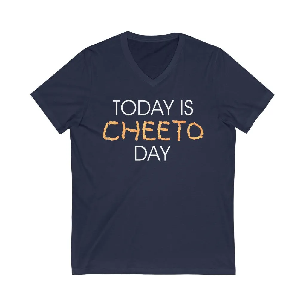 Cheeto Cheat Day Funny Workout T-shirts | Foodie Game Day Gifts | Unisex Jersey V-neck T-shirt