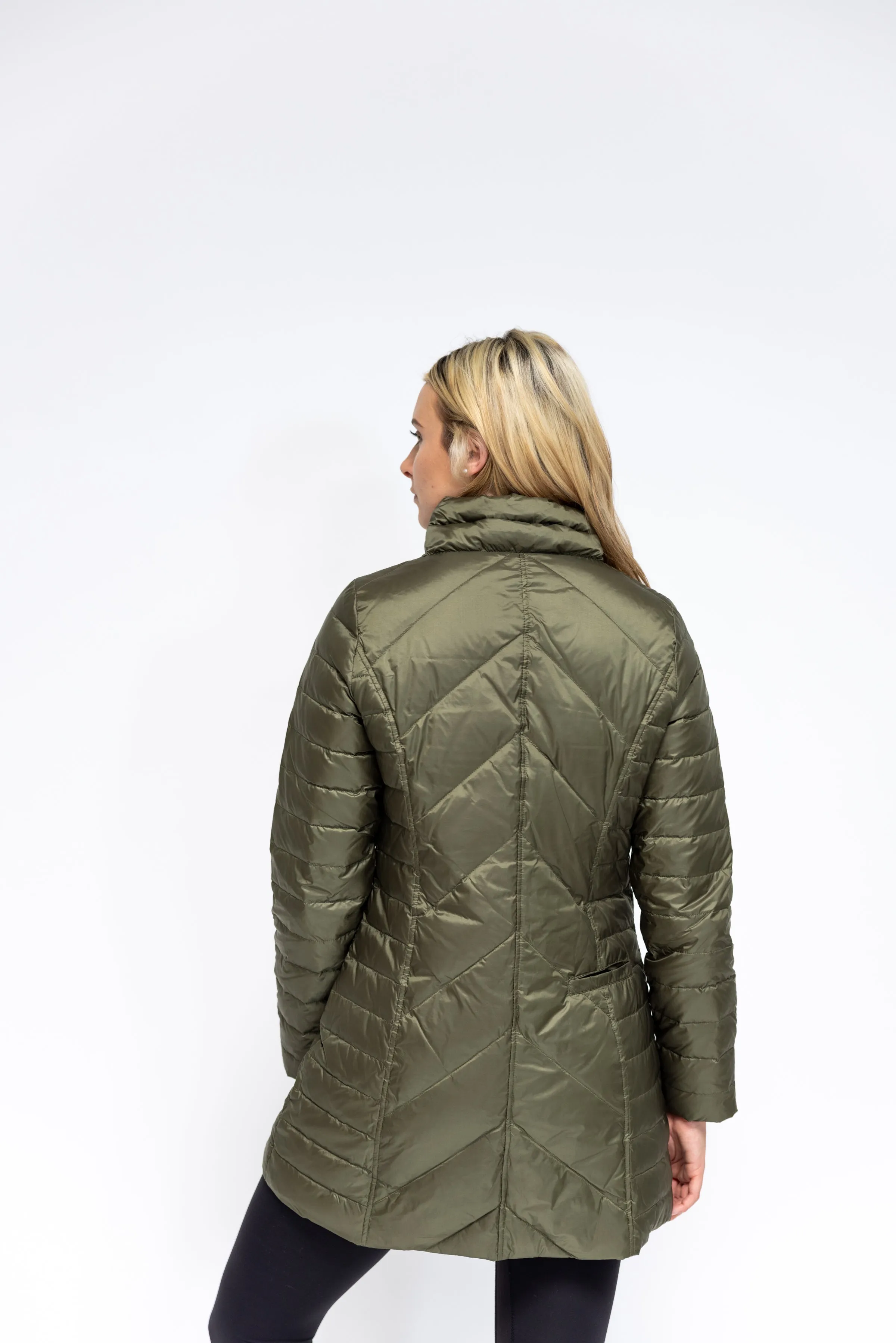 Premium Chevron-Patterned Quilted Winter Coat