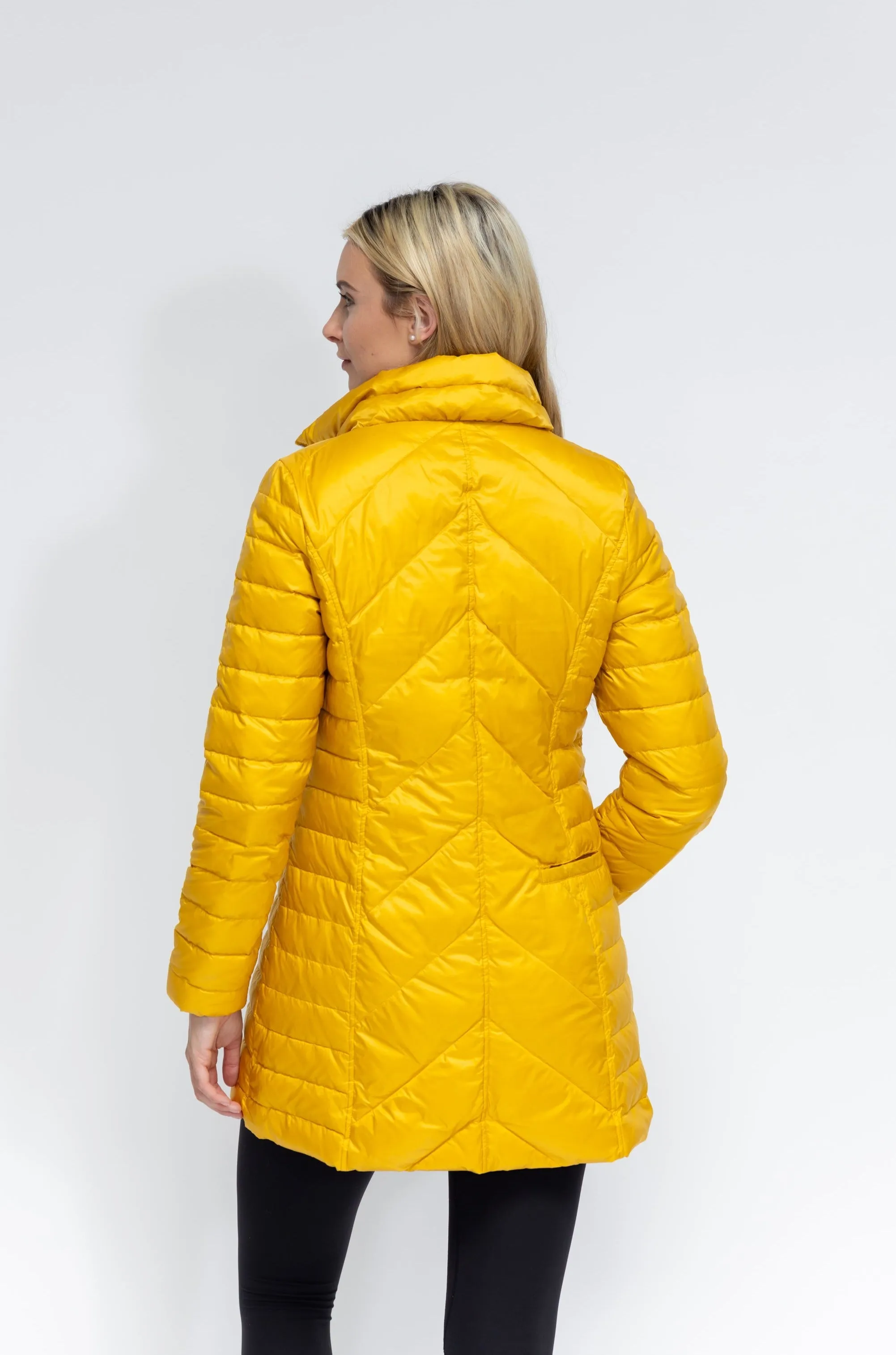 Premium Chevron-Patterned Quilted Winter Coat
