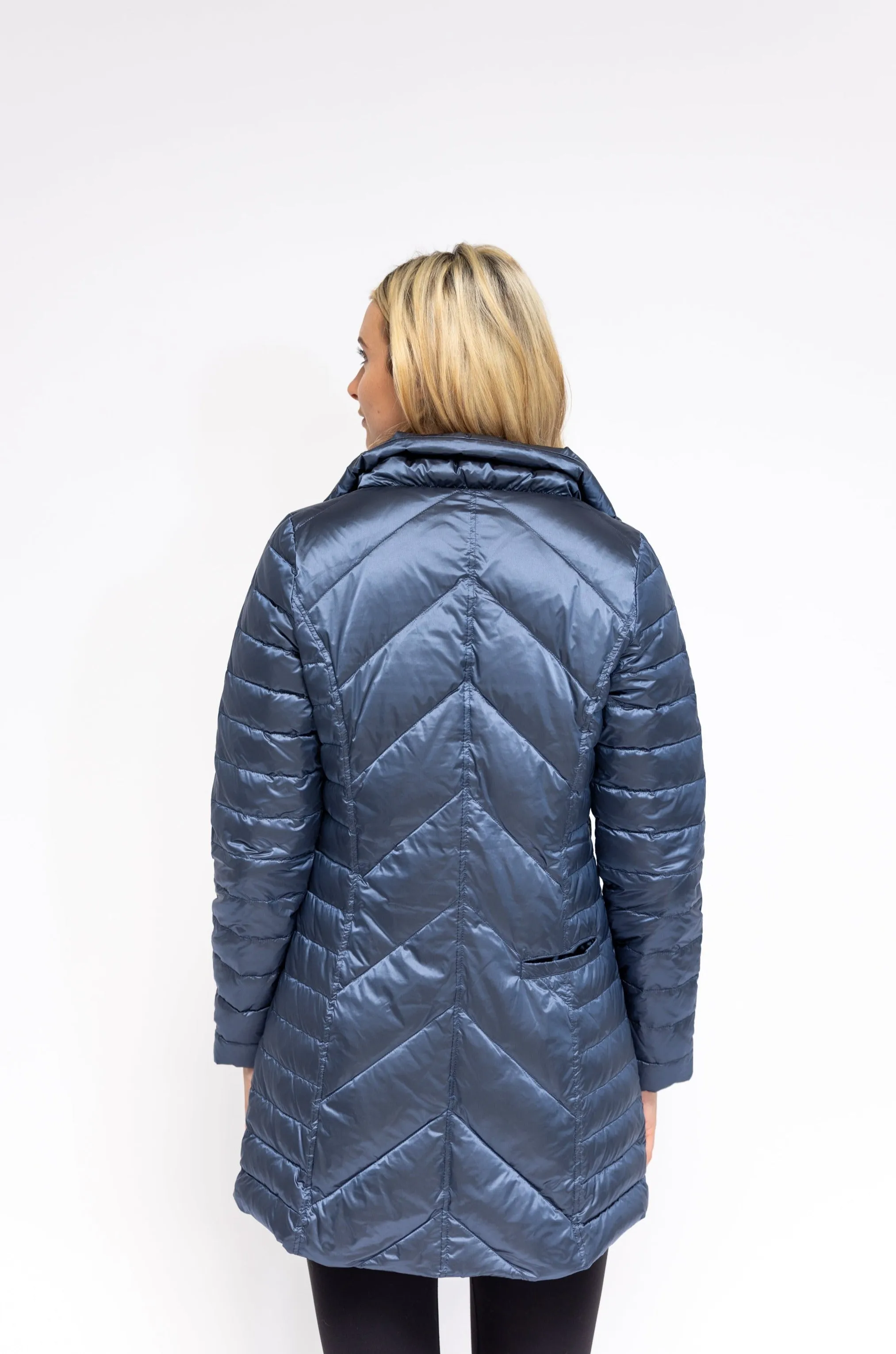 Premium Chevron-Patterned Quilted Winter Coat
