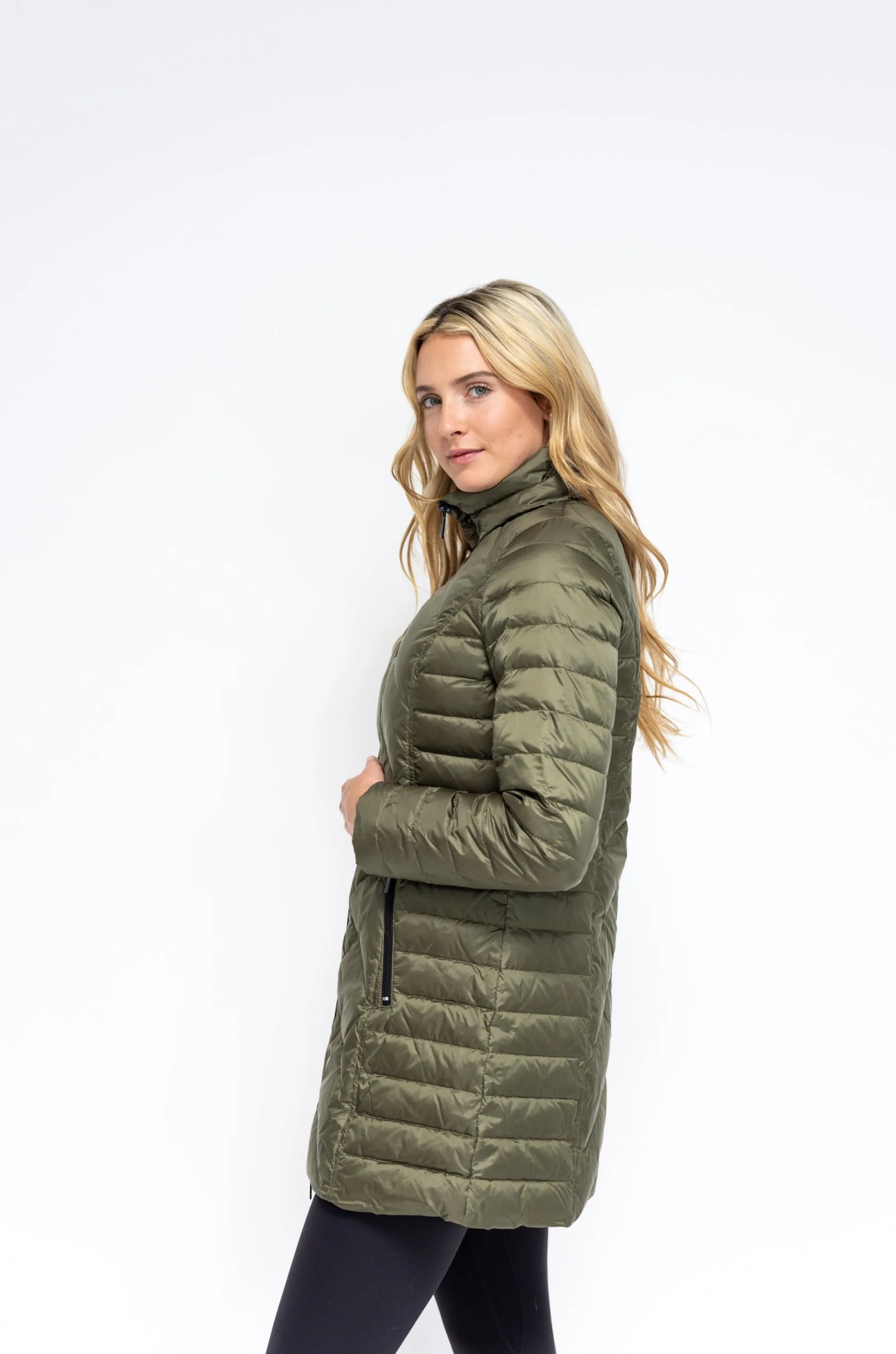 Premium Chevron-Patterned Quilted Winter Coat