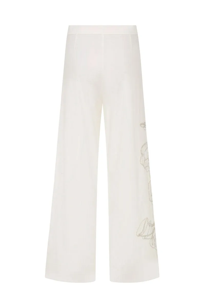 COTTON PANTS WITH EMBROIDERY