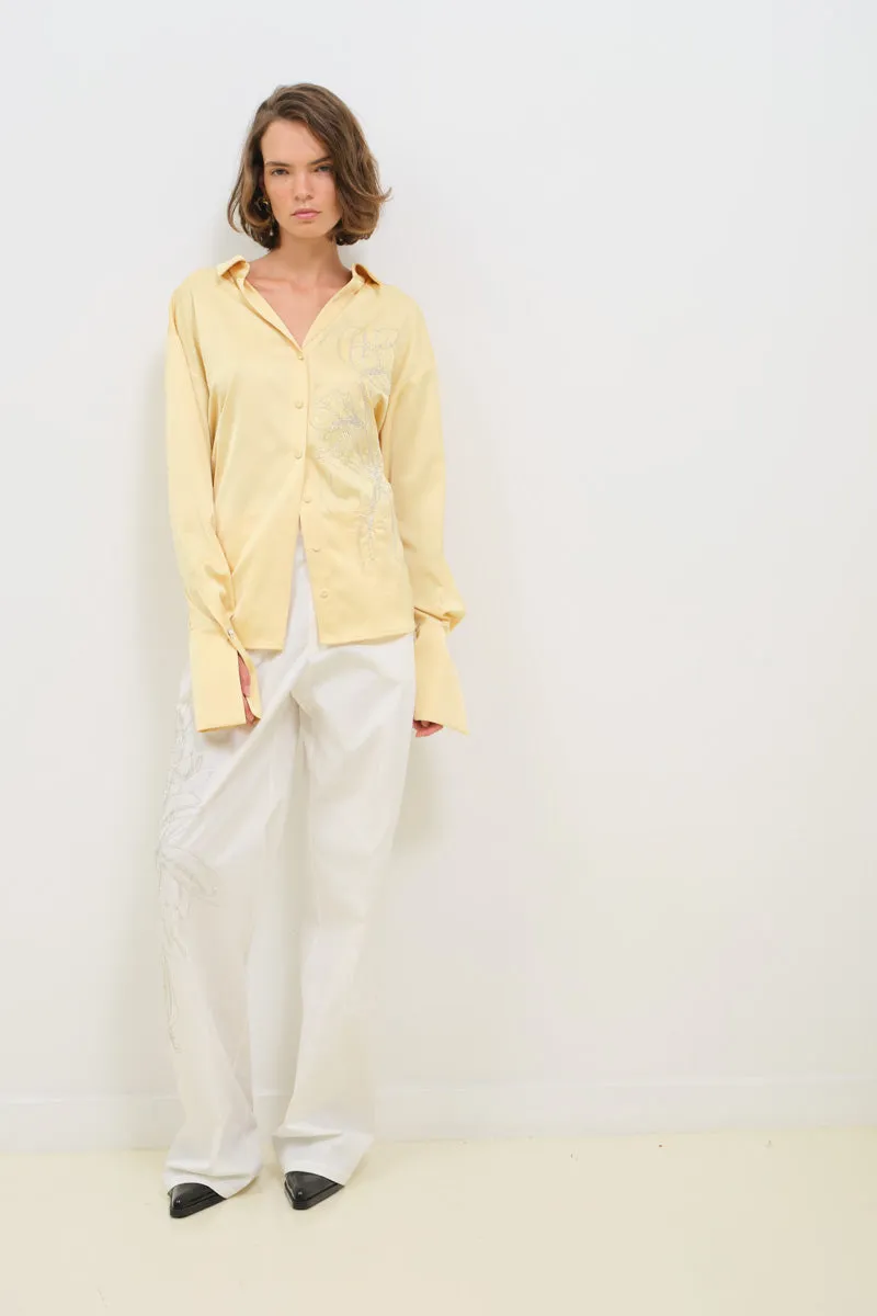 COTTON PANTS WITH EMBROIDERY