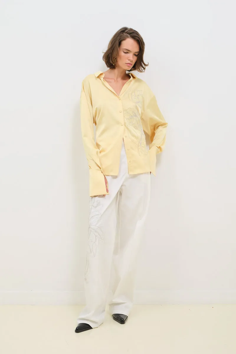 COTTON PANTS WITH EMBROIDERY