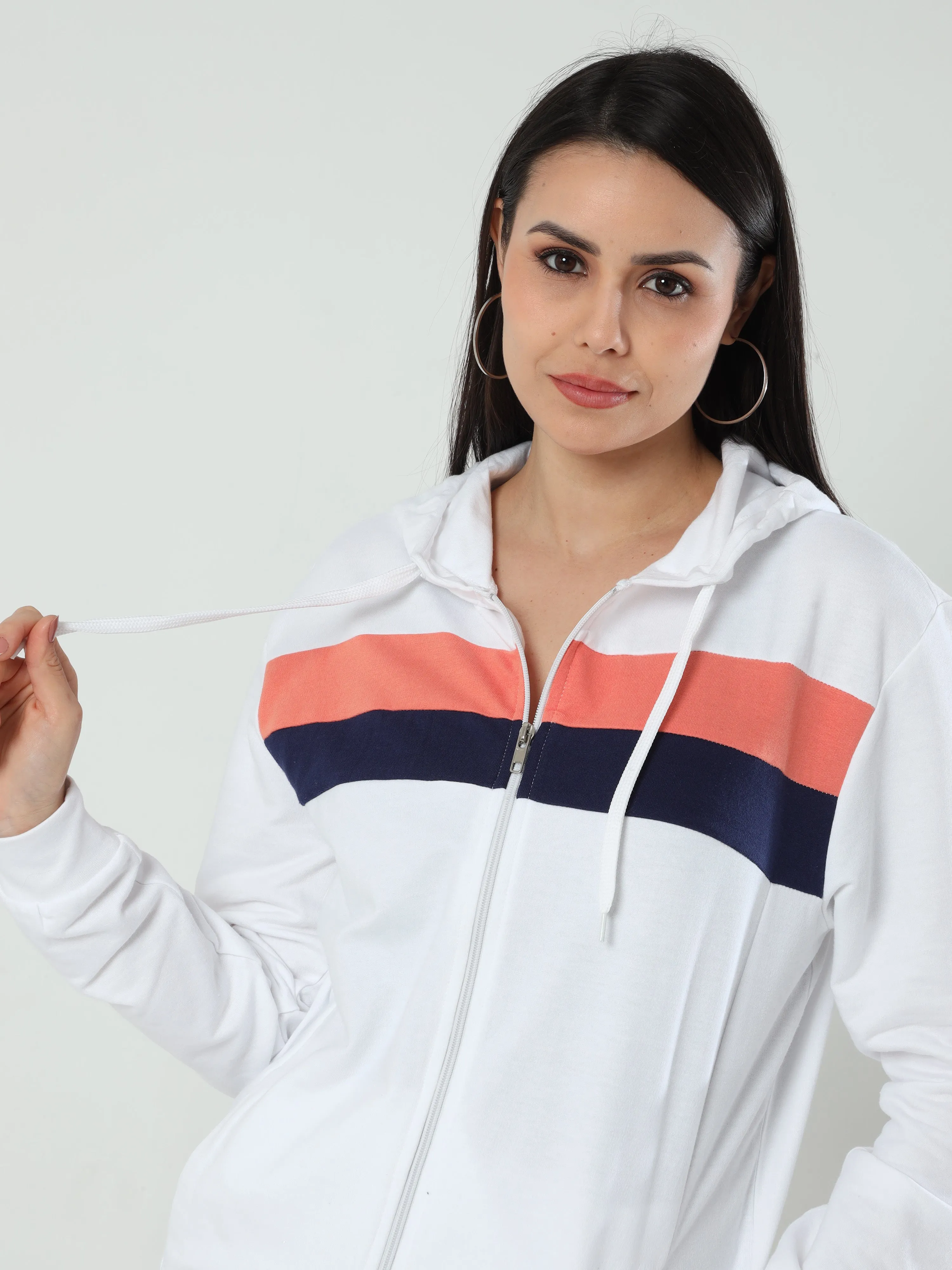 Cozy Comfort Women's Hooded Sweatshirt - White