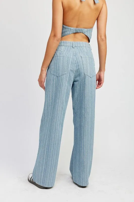 Denim Two Piece Set - Pants