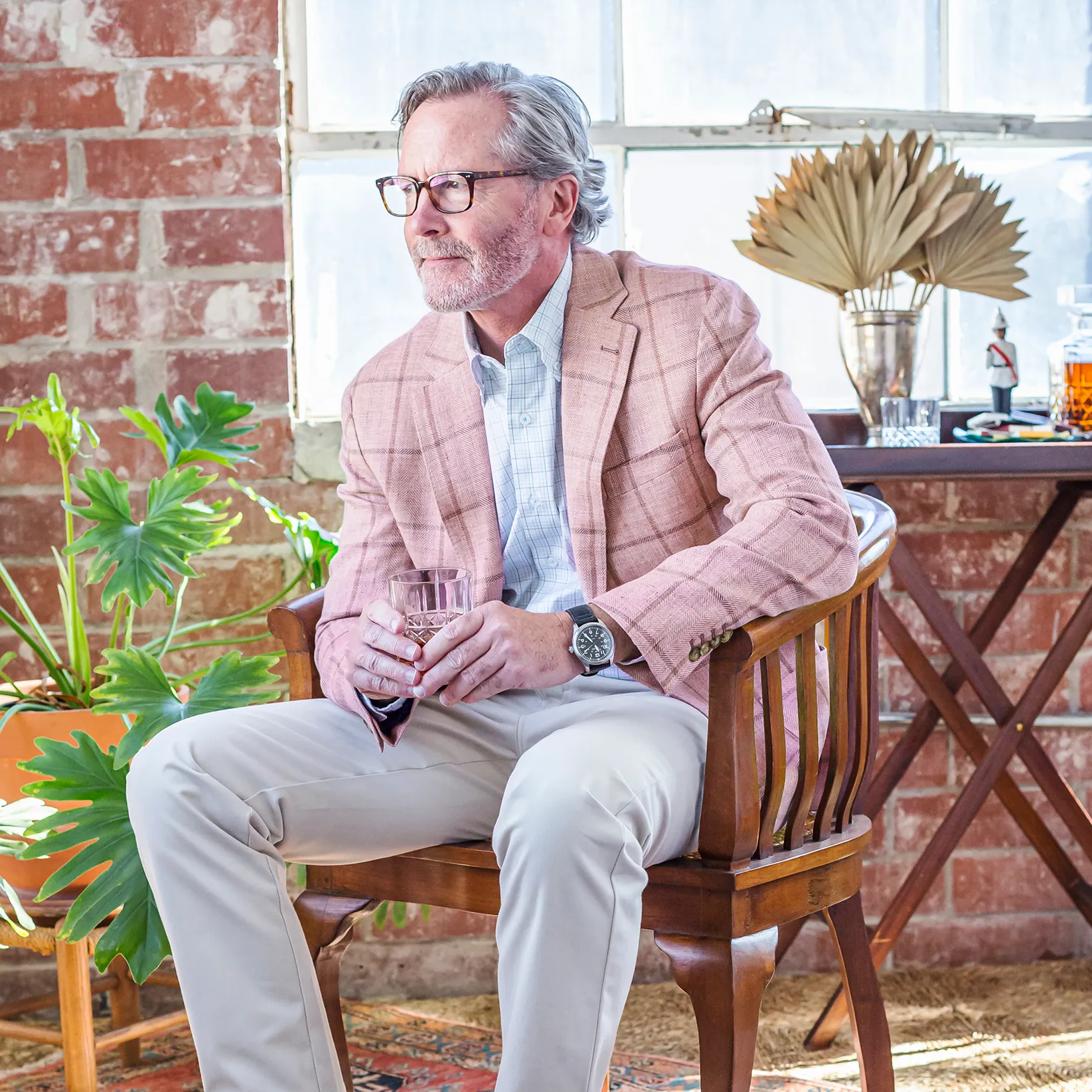 Dusty Cedar Drago Windowpane Stylish Sport Coat