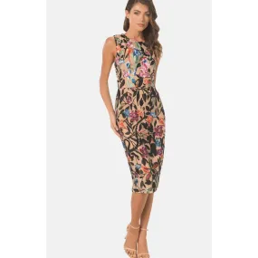 Dress The Population Holland Embroidered Floral Midi Dress Size Small New