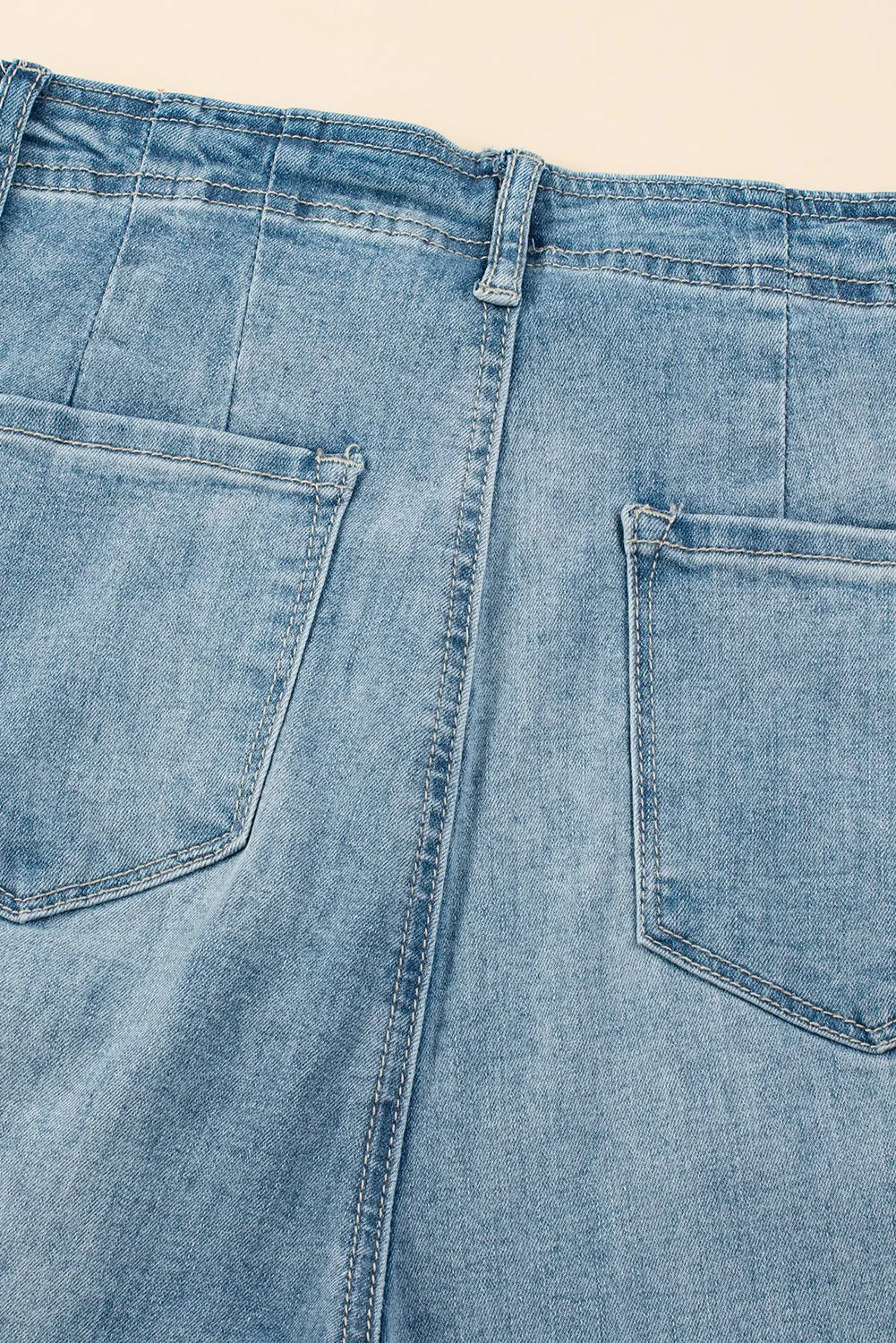 Dusk Blue Button Up Medium Wash Straight Loose Leg Jeans