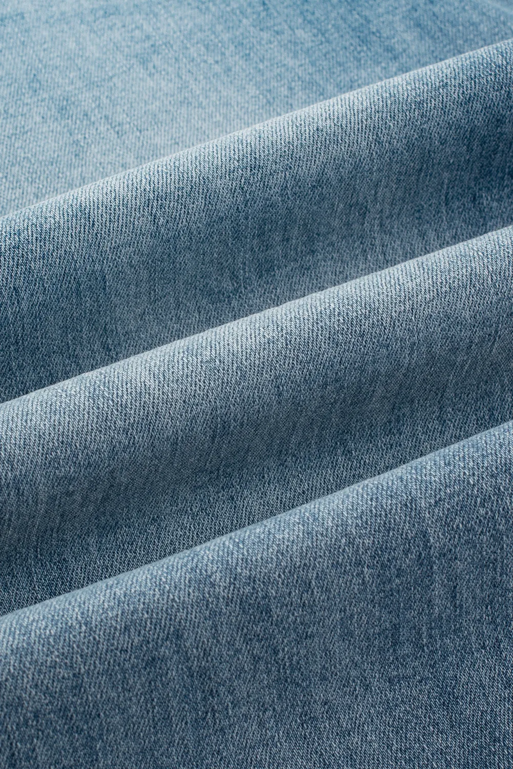 Dusk Blue Button Up Medium Wash Straight Loose Leg Jeans
