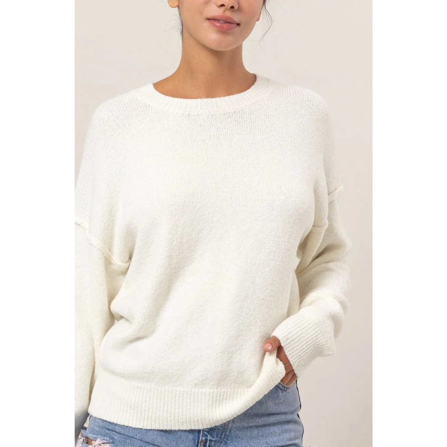 Easy Crew Neck Pullover Sweater