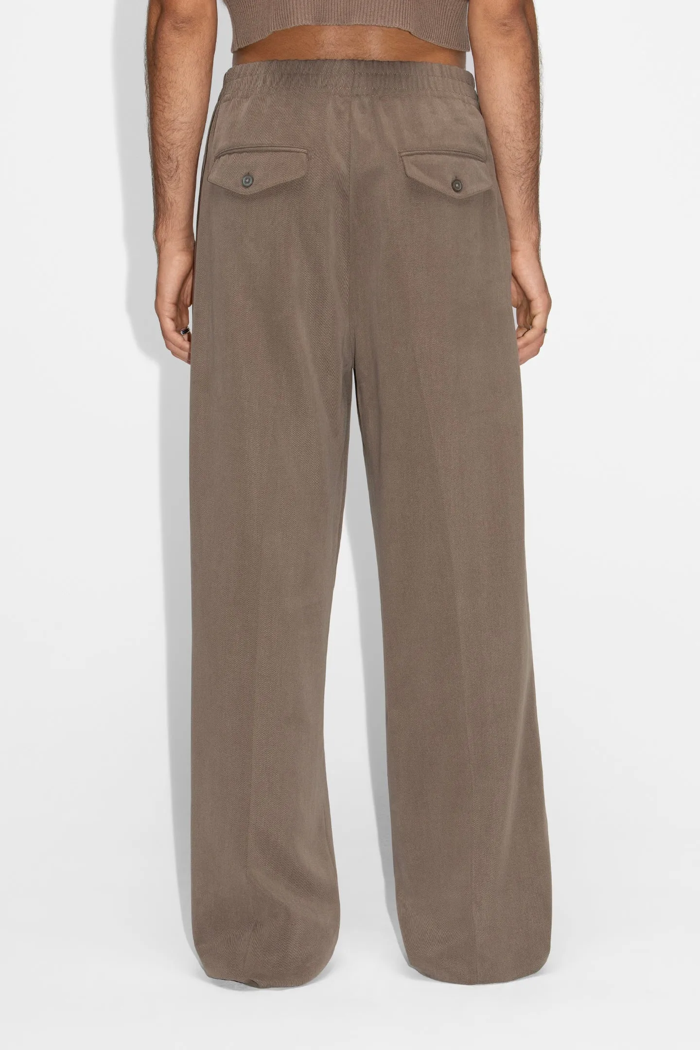 Elasticated Wide-leg Trousers