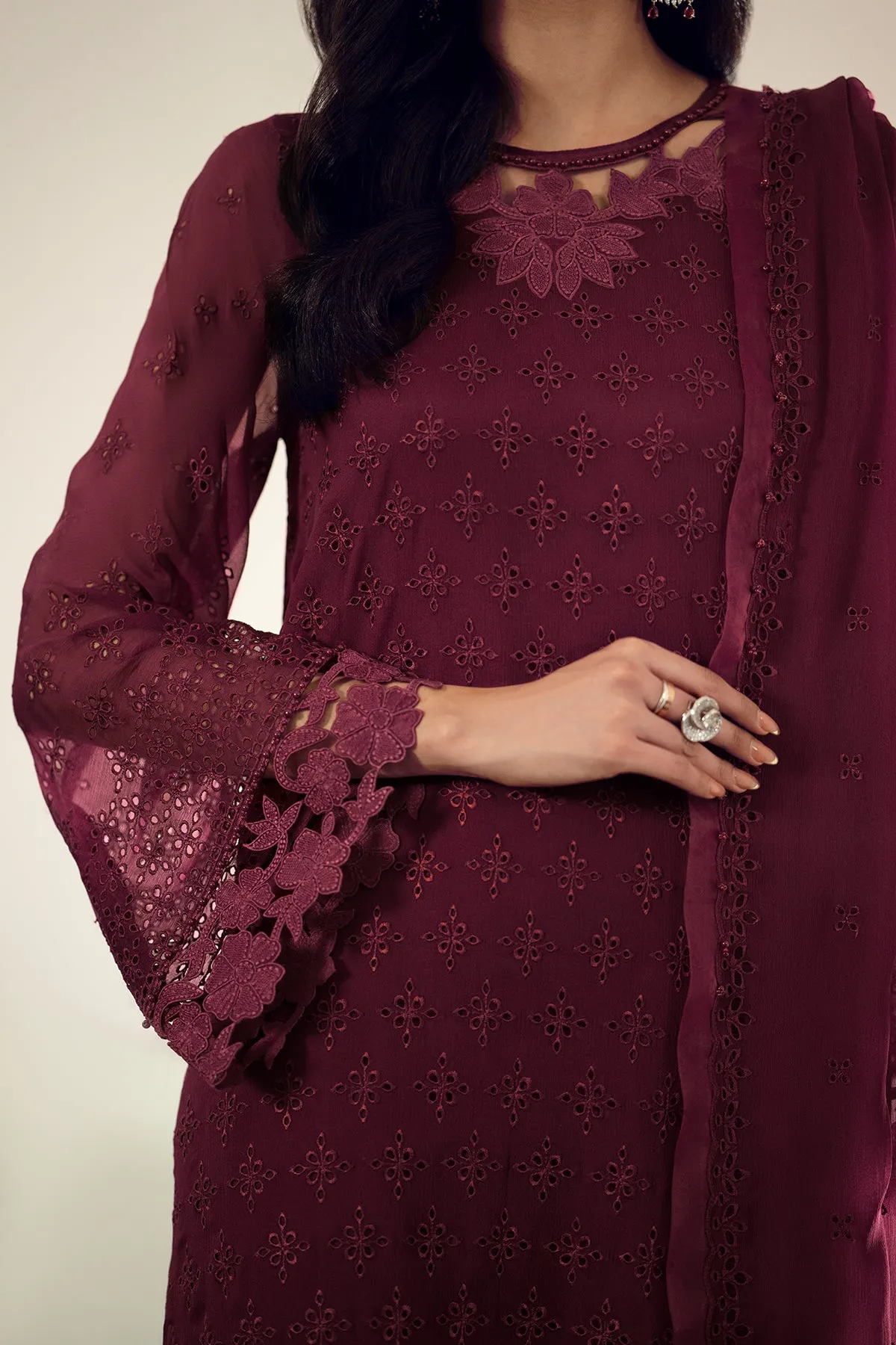 EMBROIDERED CHIFFON UF-506