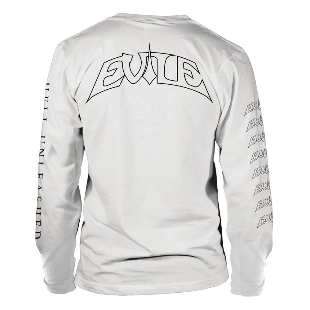 Evile "Hell Unleashed" White Long Sleeve T shirt