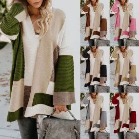 Geometric Loose Cardigan Long Sweater - S-XL