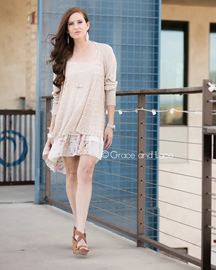 Grace & Lace Womens Chiffon High-Low Extender Tunic