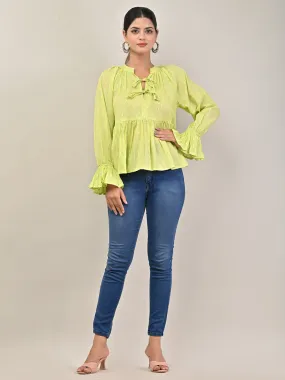 Hariyali Peplum Top