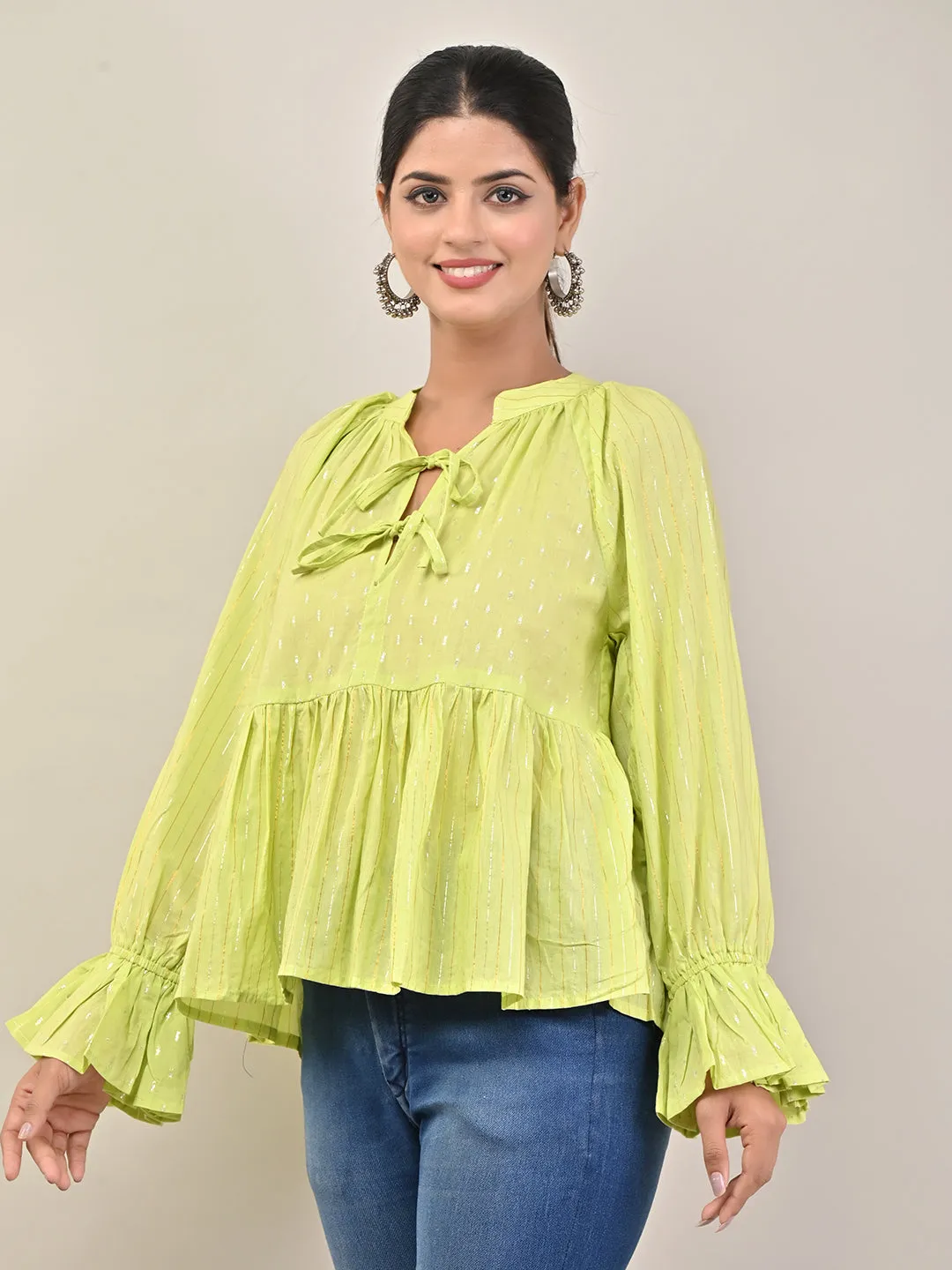 Hariyali Peplum Top