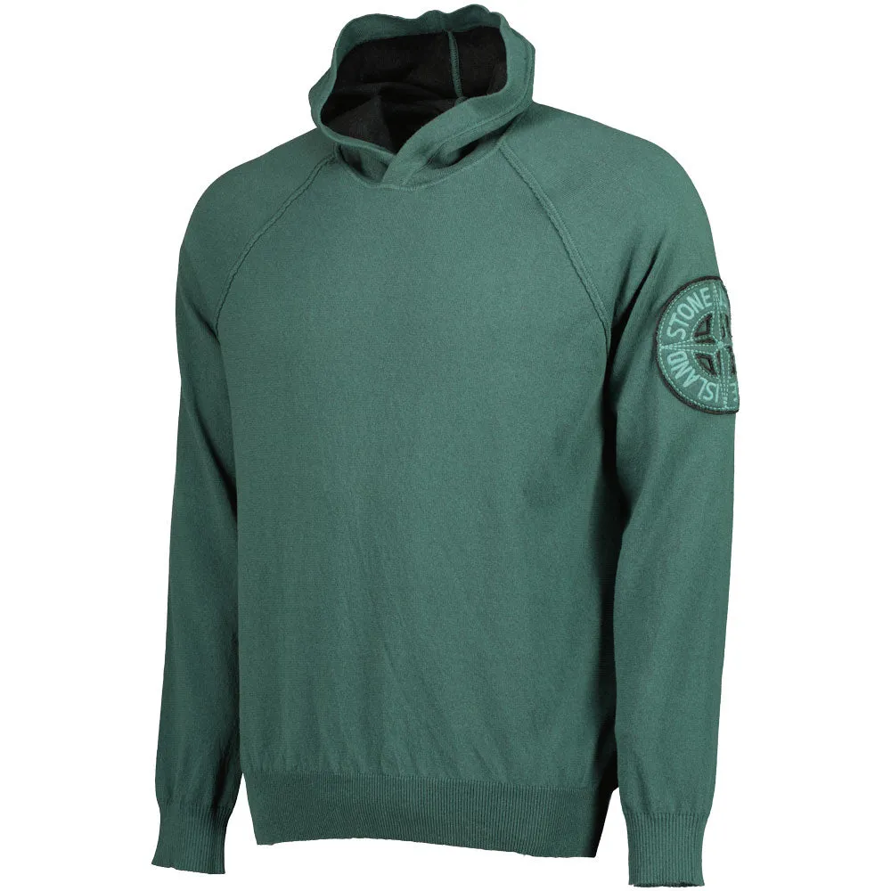 Hooded Logo Embroidery Knit
