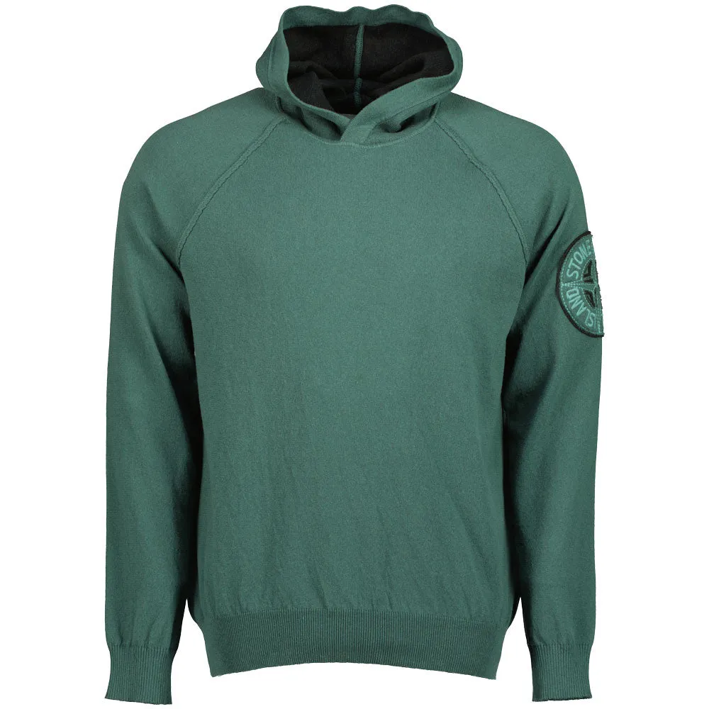 Hooded Logo Embroidery Knit