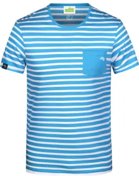 JAN 8028 ― Unisex Bio-Baumwolle T-Shirt gestreift - Atlantic Blau / Weiß