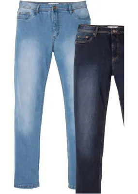 John Baner Jeanswear Regular Fit Straight Stretch Jeans (Pack of 2) Blue