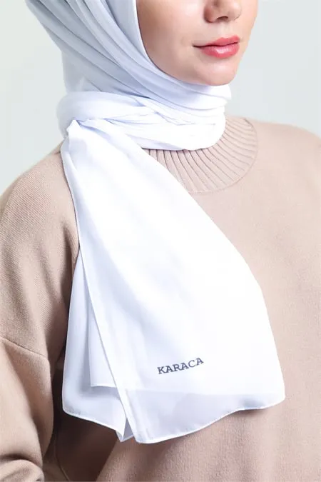 Karaca Crepe Lux Chiffon Hijab - White